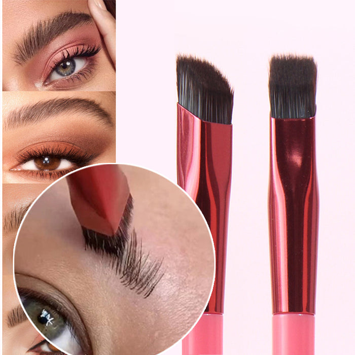 Cosmo angled eyebrow brush for concealer with soft bristles and pink handle for precise makeup application