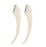 Set of two white eyebrow trimming knife tools with curved handles for precise grooming