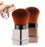 Cosmo travel makeup brush for foundation with soft dense bristles and compact metallic handle