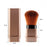 Compact travel makeup brush for foundation with protective rose gold case and soft bristles