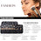 Professional makeup brush set with various brushes in black roll-up case for detailed cosmetic application